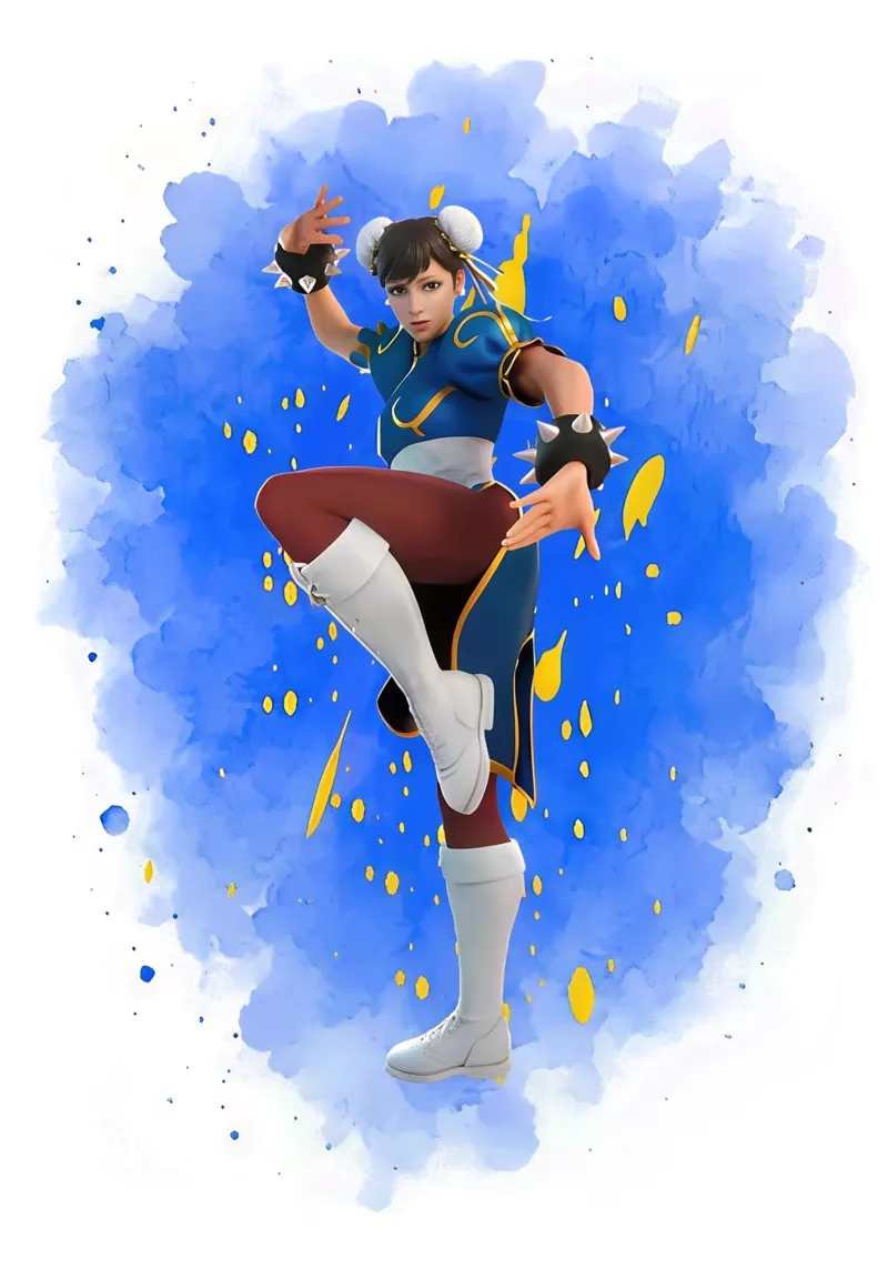 Chun Li Fortnite poster con telaio in alluminio da NextPixel