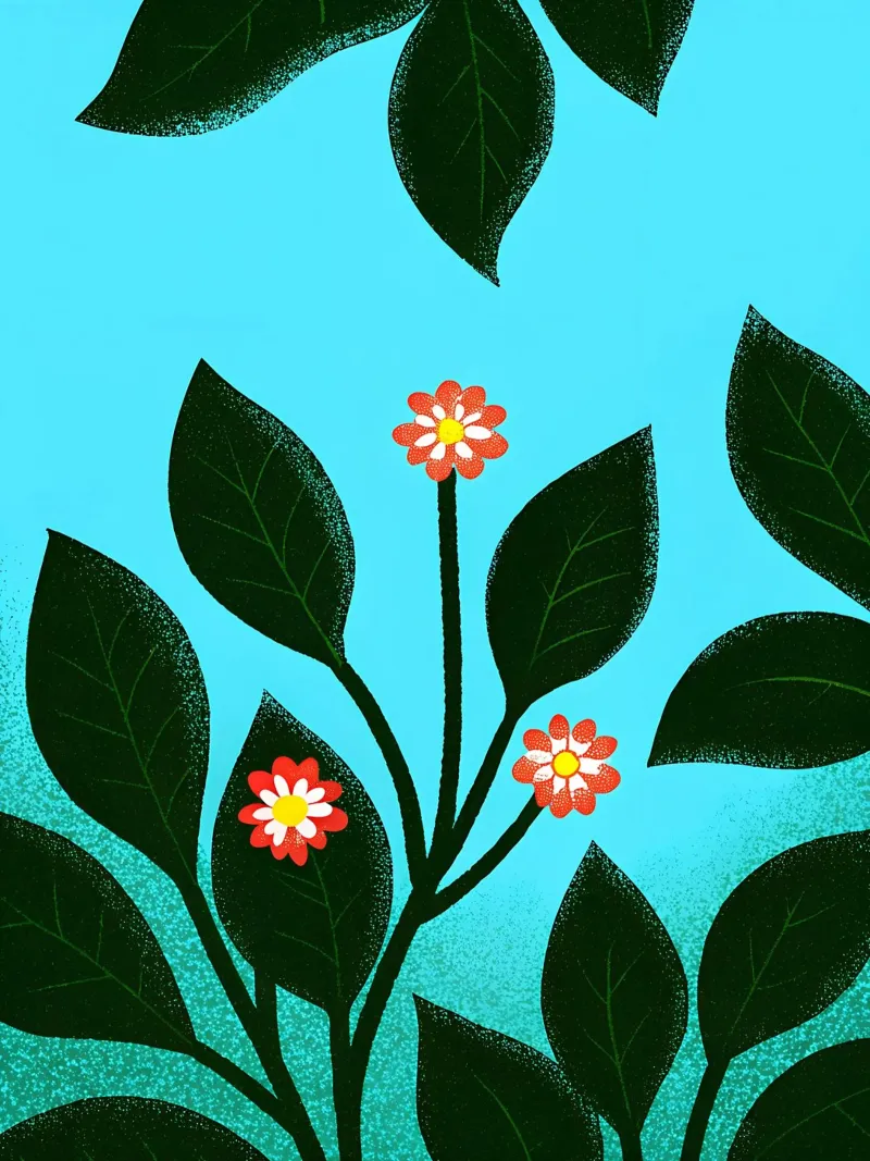 Leaf and Flower Plants alu-dibond by SOUL SHOP