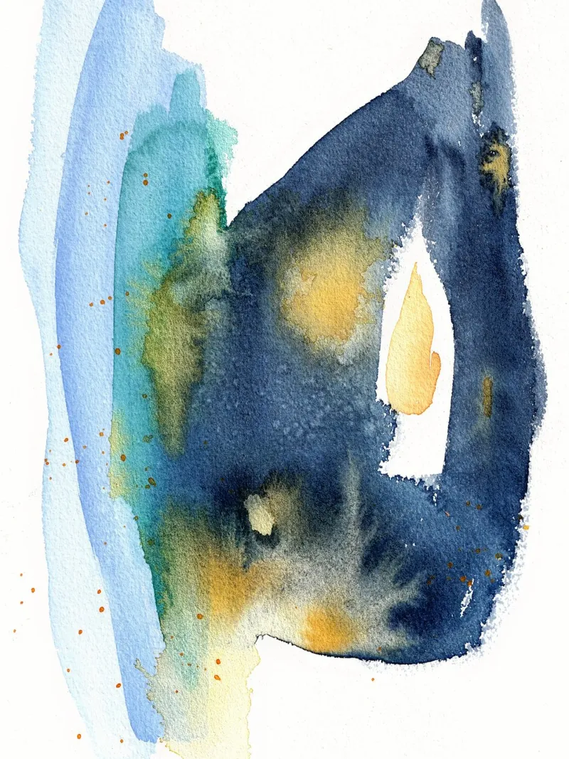 Watercolor BLUE Art 2 canvas by manu schimmelmann