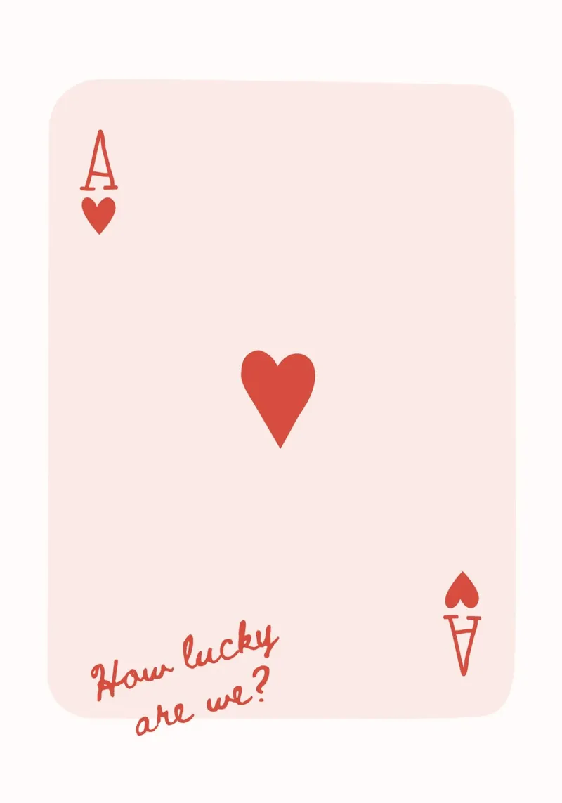 Red Ace of Hearts hahnemühle by IamHomeStudio