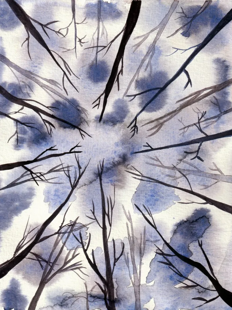 Watercolor BLUE Art 1 poster by manu schimmelmann