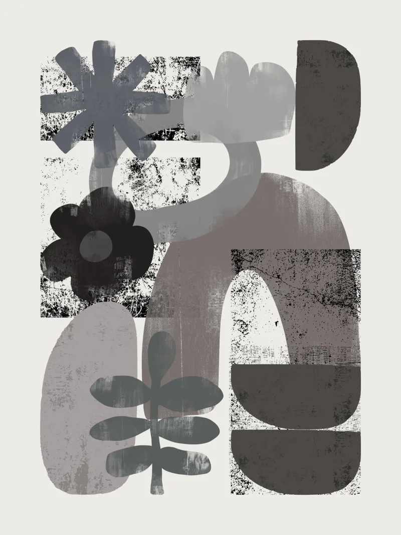 Collage di forme monocromatiche alluminio dibond da Little Dean