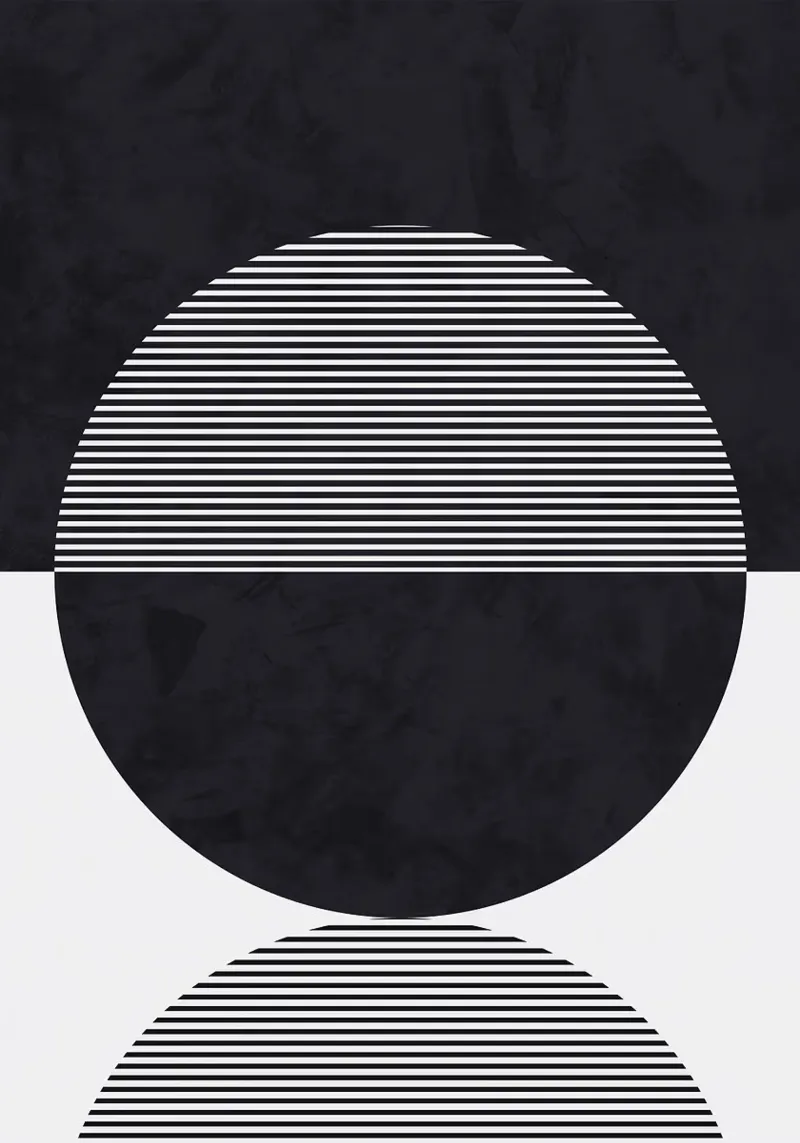 circle lines horizontal lines canvas by Matthew W Smith