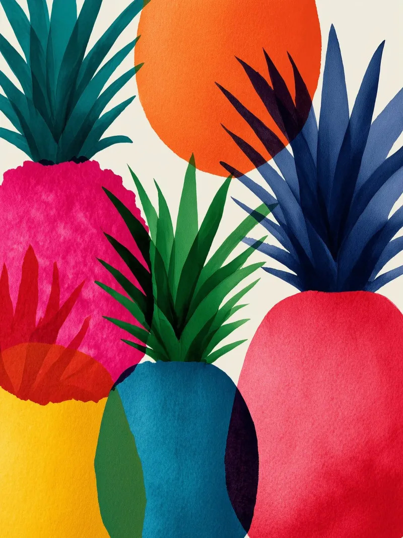 Ananas pop e colorati pannello forex da Spice & Style