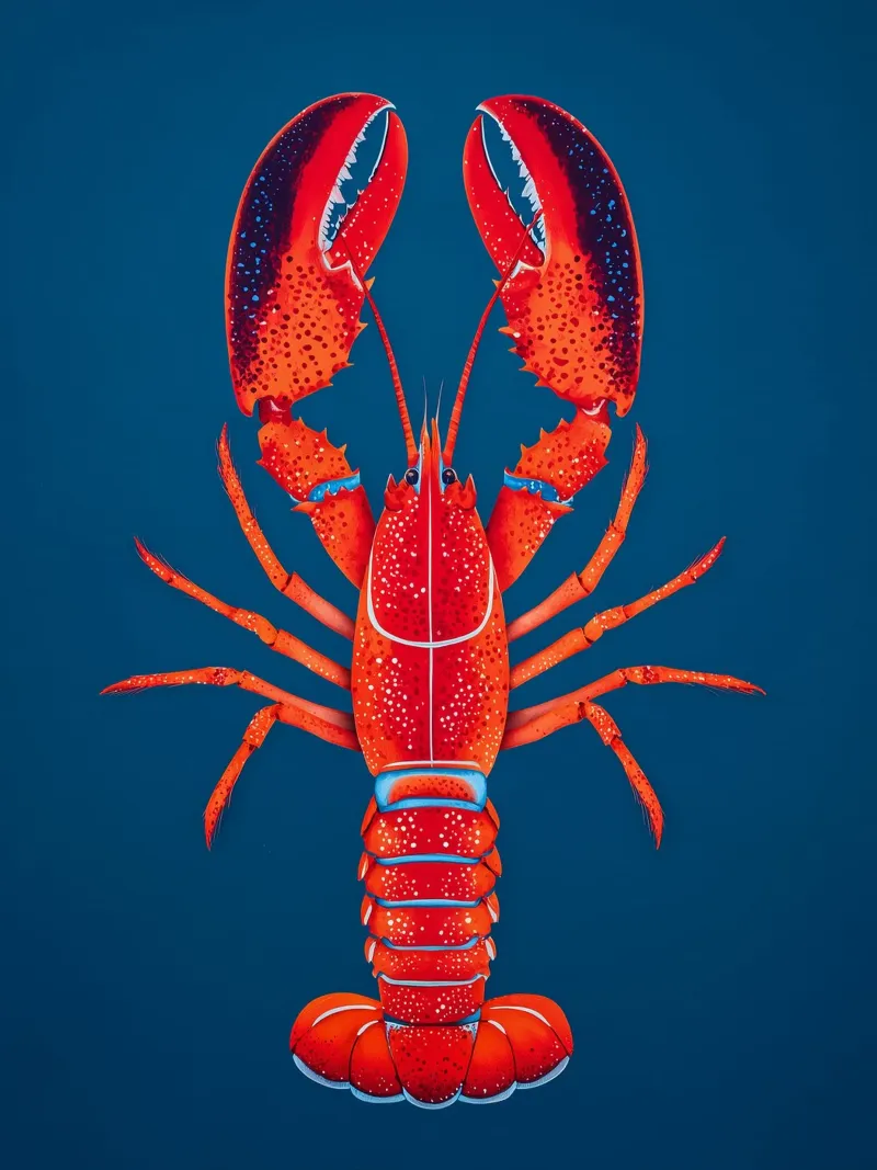 Bright red lobster hahnemühle by Spice & Style
