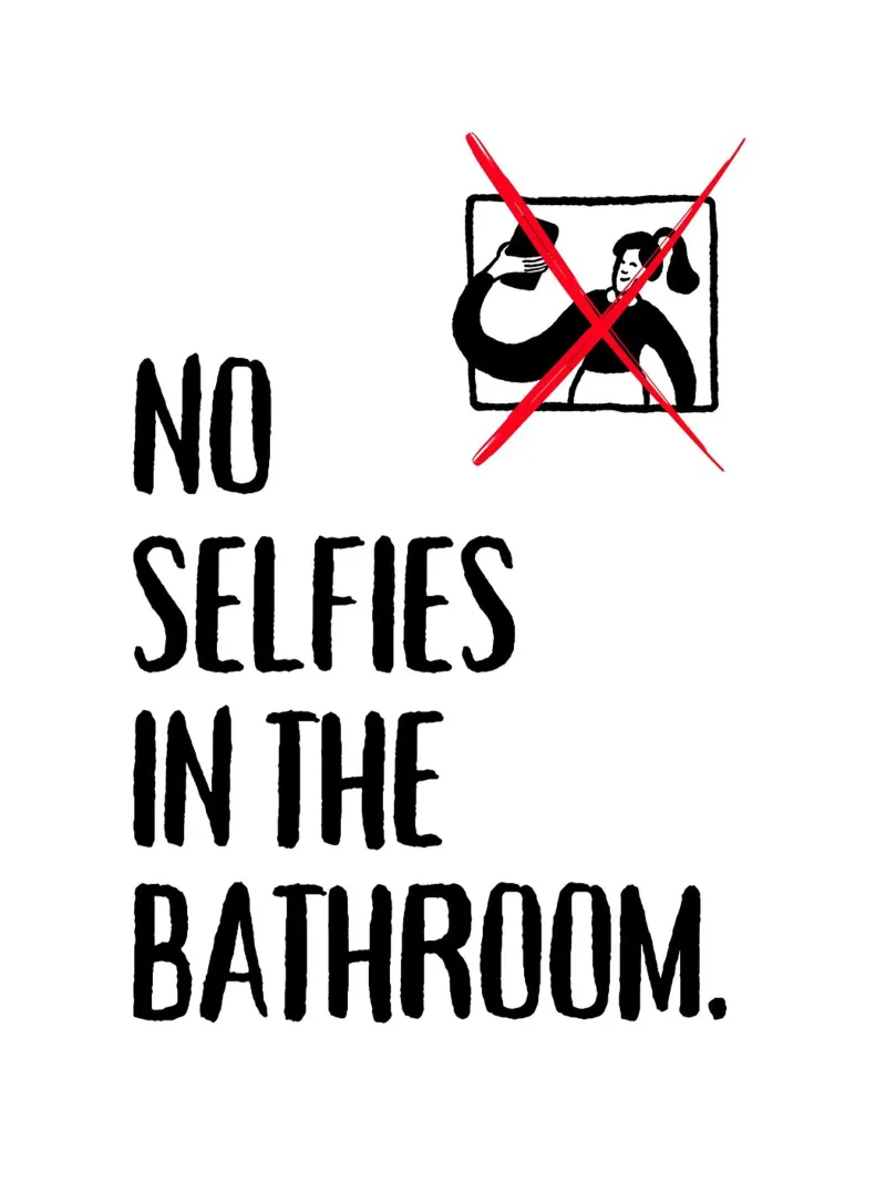 NIENTE SELFIE IN BAGNO. pellicola backlit da ArtDesign by KBK