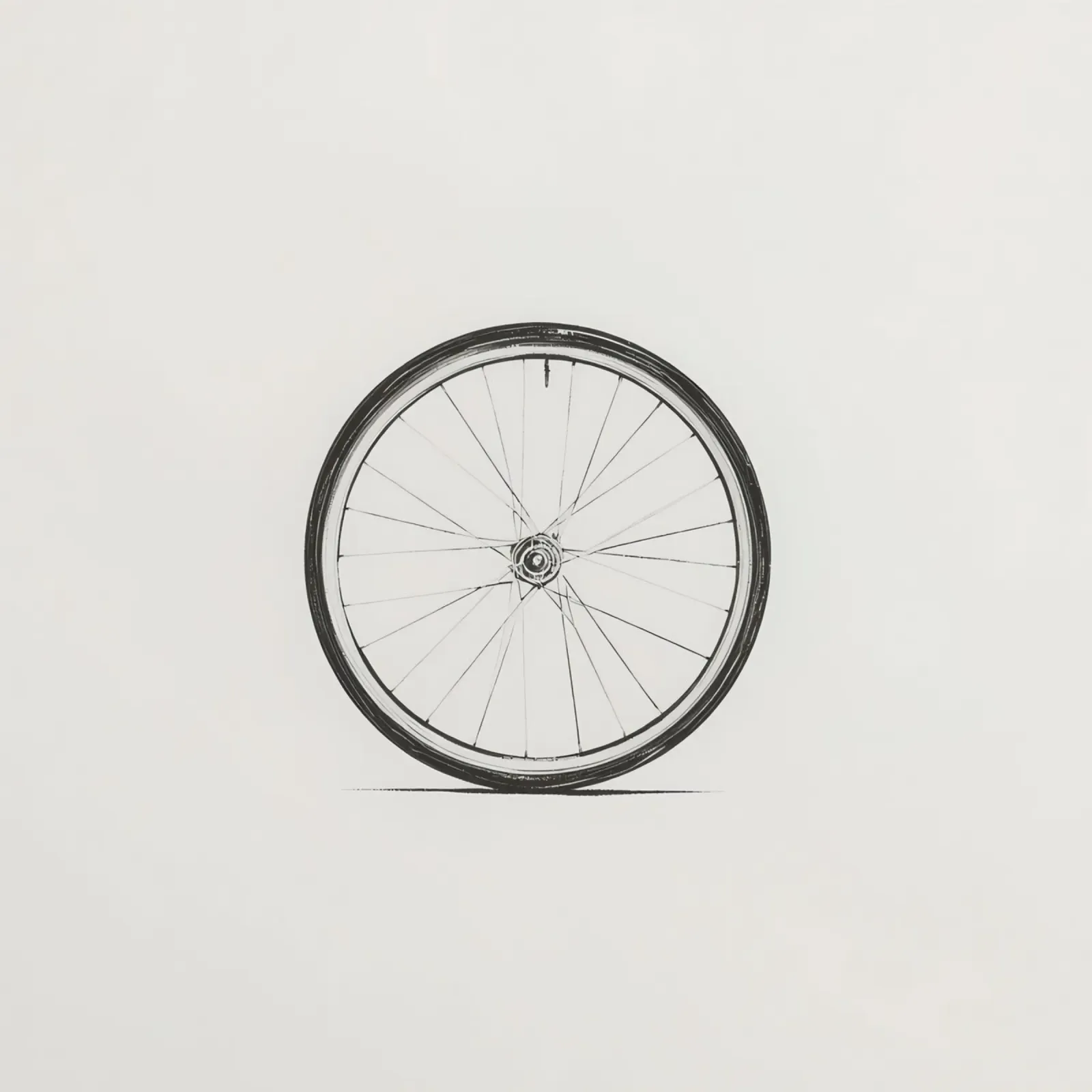 Schizzo dettagliato a matita di una ruota di bicicletta su un'opera d'arte semplice carta hahnemühle da DesignDoodle