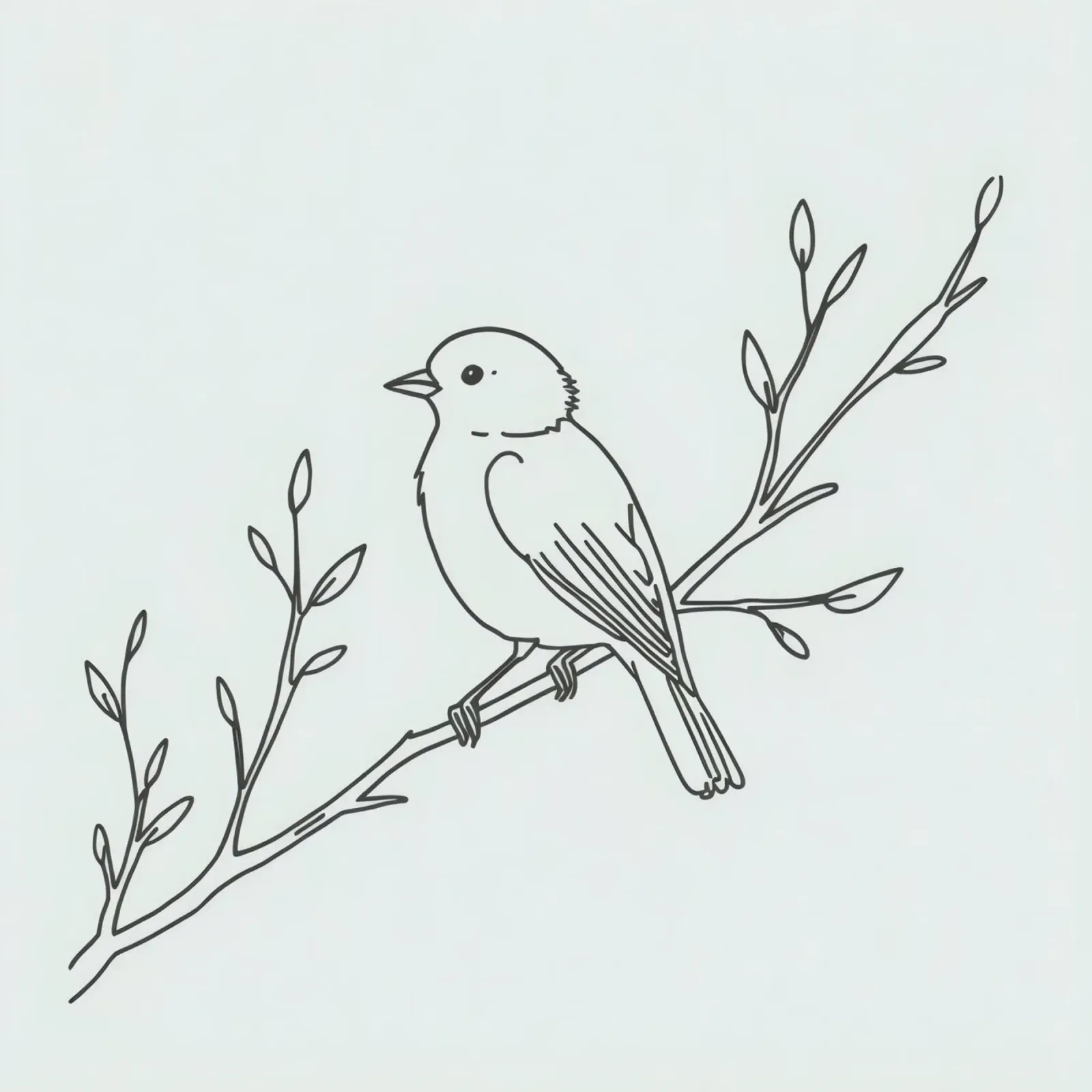 Uccello appollaiato su un ramo con foglie delicate pellicola backlit da DesignDoodle