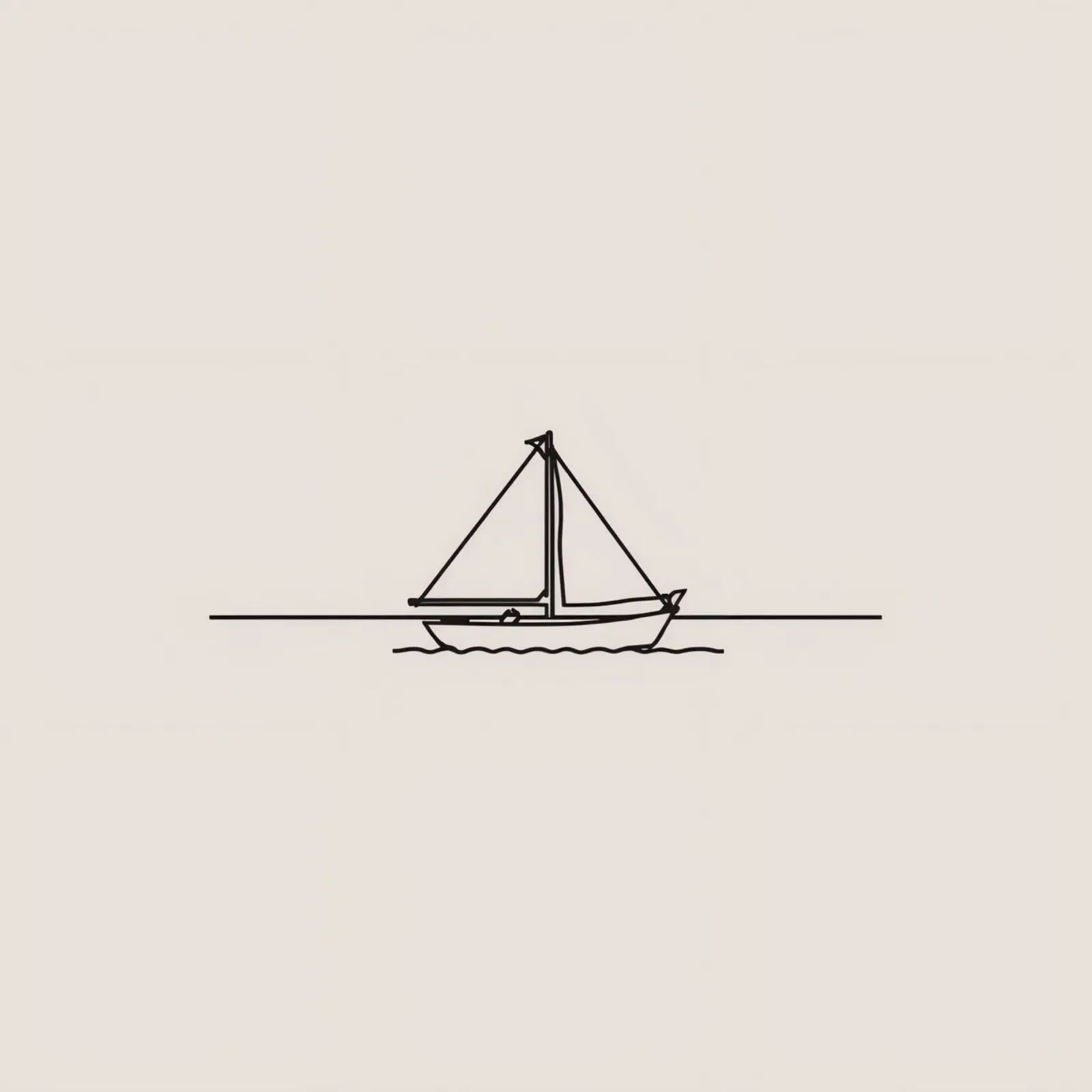 Sailboat gliding across calm waters under a clear sky hahnemühle by DesignDoodle