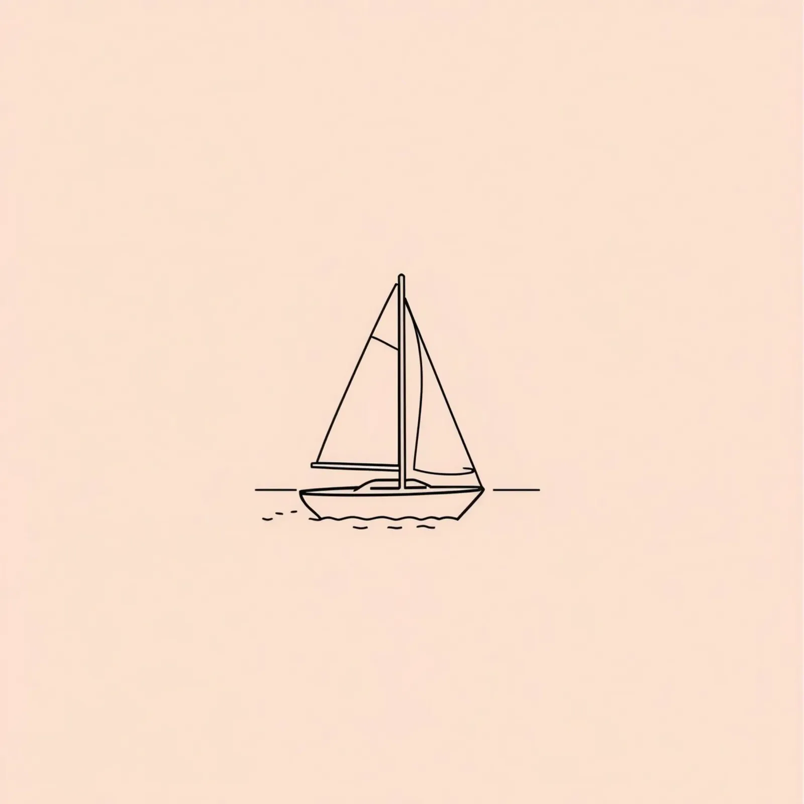 Sailboat gliding across calm waters at dusk with gentle wave canvas by DesignDoodle