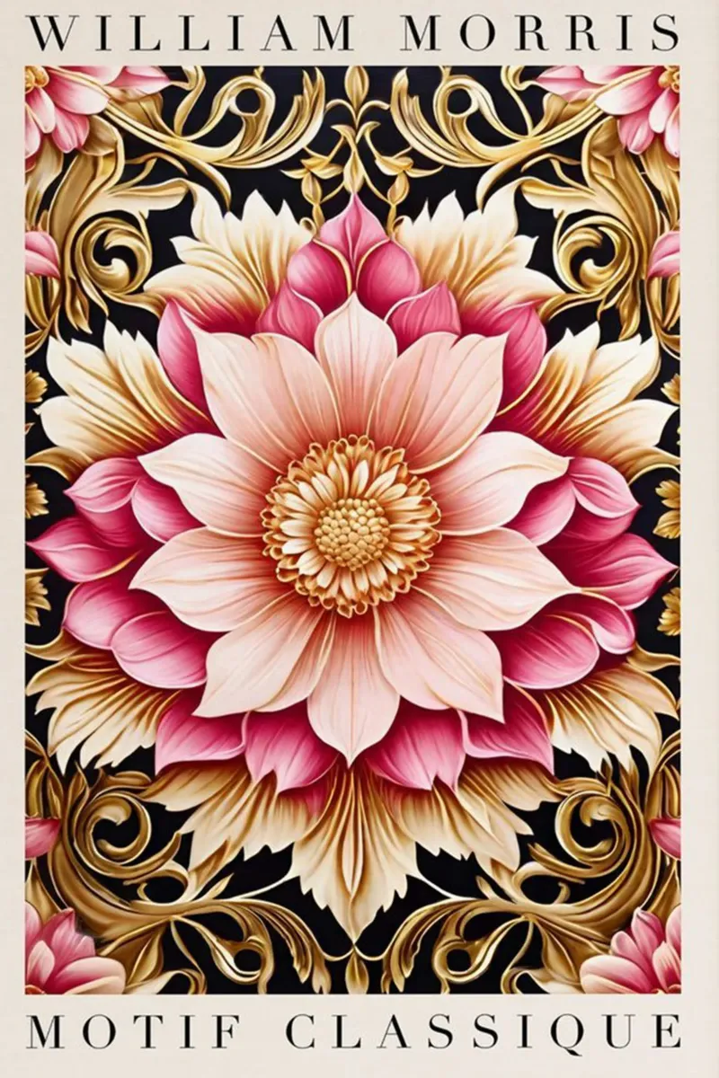Elegant intricate floral pattern canvas by komo store