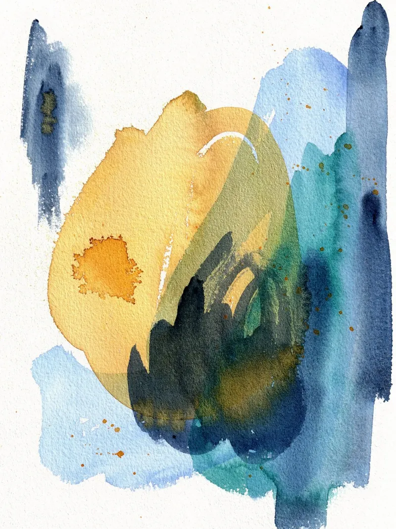 Watercolor BLUE Art 3 canvas by manu schimmelmann