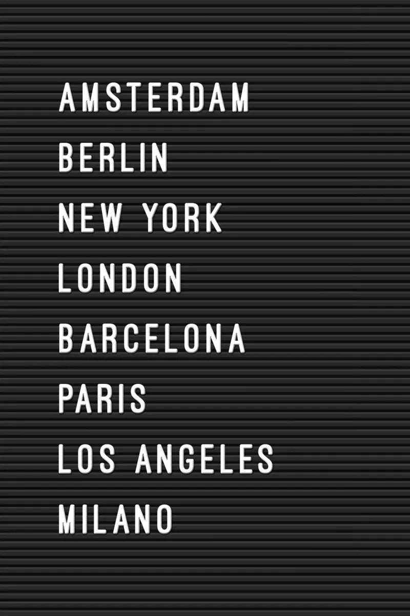 Letterboard Städte Welt tela da Hafenkönigin