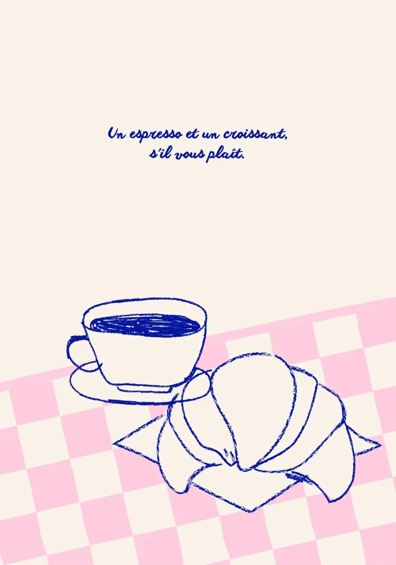Espresso et Croissant acrylic glass by Hafenkönigin