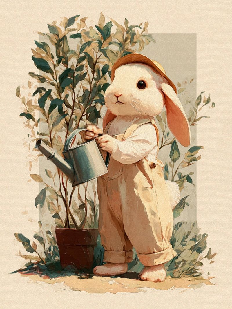 Little Gardener Bunny poster by wonderfolk