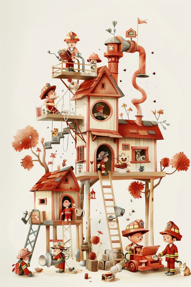 Firefighter Treehouse alluminio dibond da wonderfolk