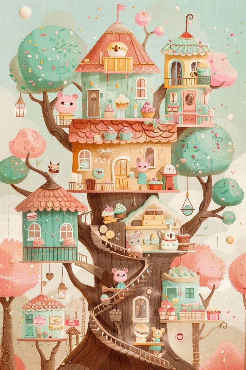 Whimsical Treehouse Bakery pellicola backlit da wonderfolk
