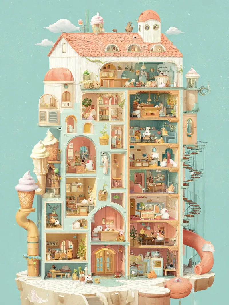 Ice Cream Tower Dreamhouse hahnemühle de wonderfolk