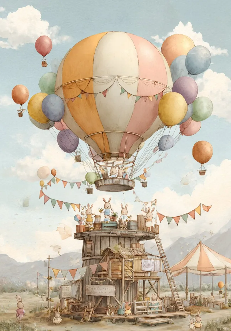 Balloon Village poster da wonderfolk