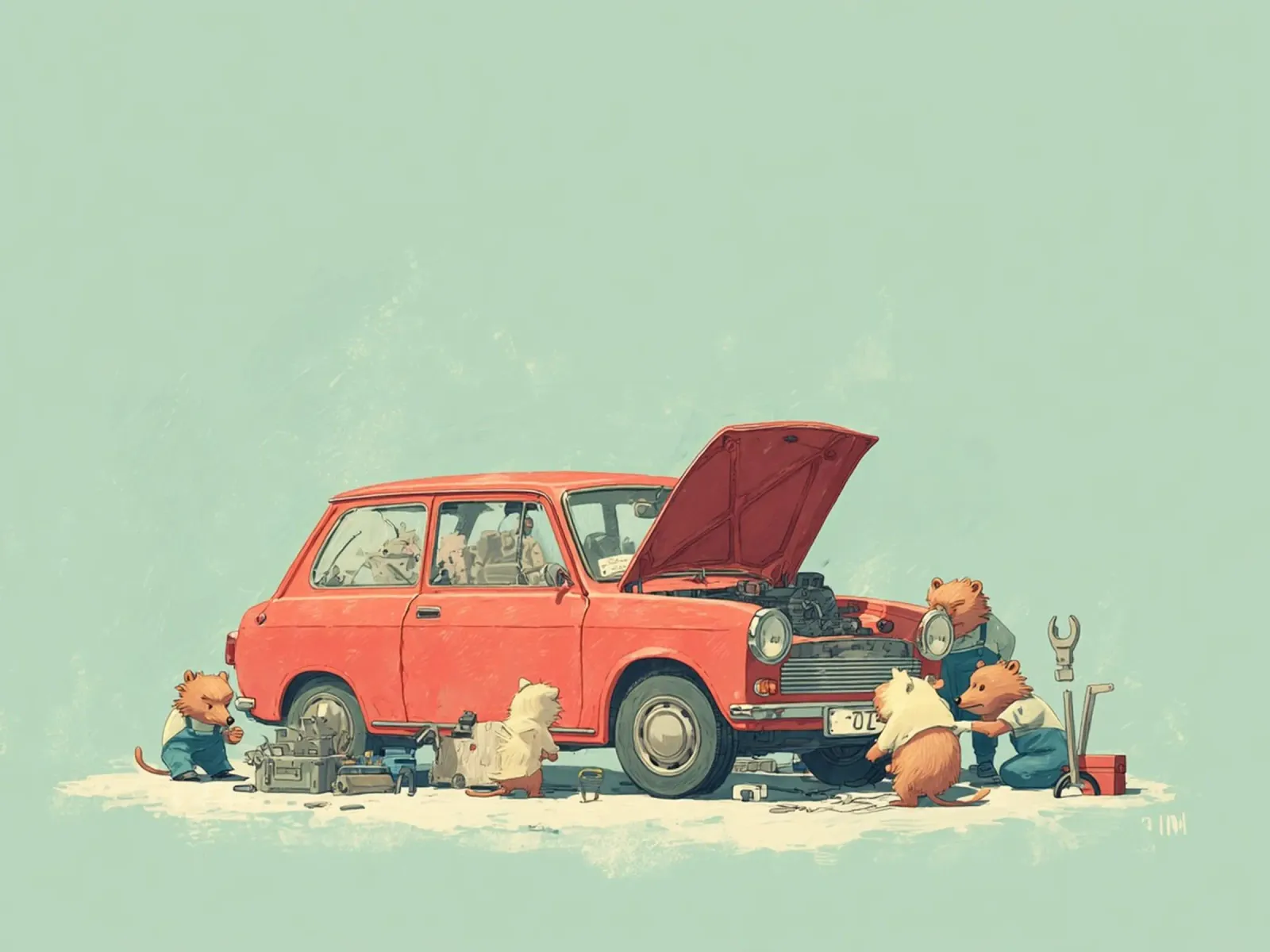 Tiny Garage Mechanics carta hahnemühle da wonderfolk
