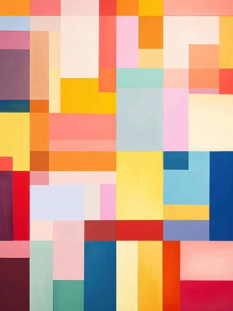 Rectángulos veraniegos | Composición abstracta de campos de color metacrilato de Autofocus