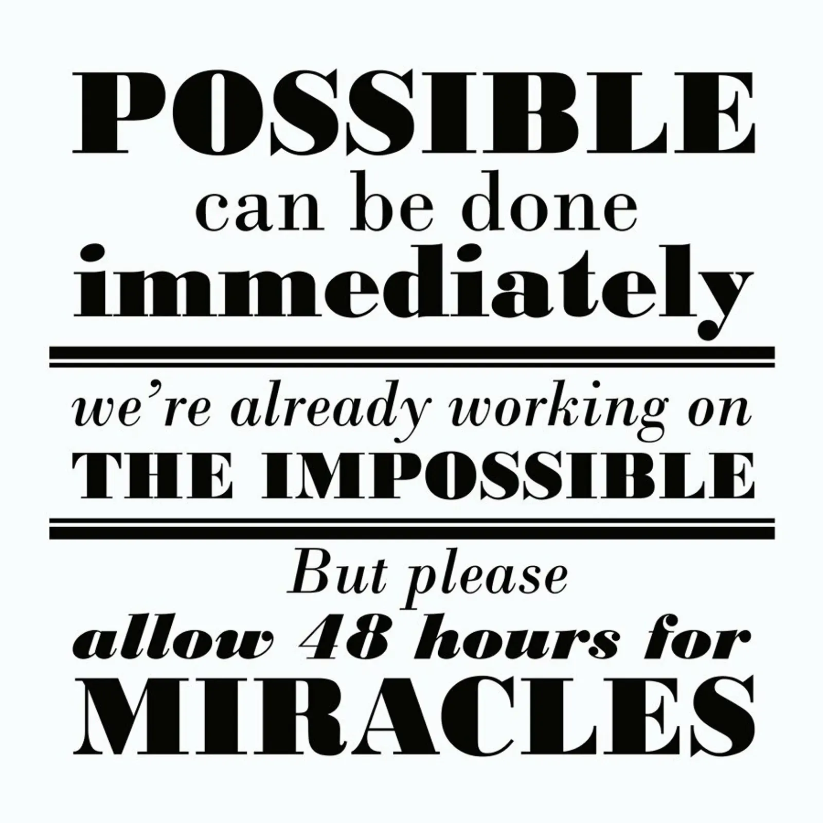 Possible Impossible Miracles acrylic glass by Mr Cup