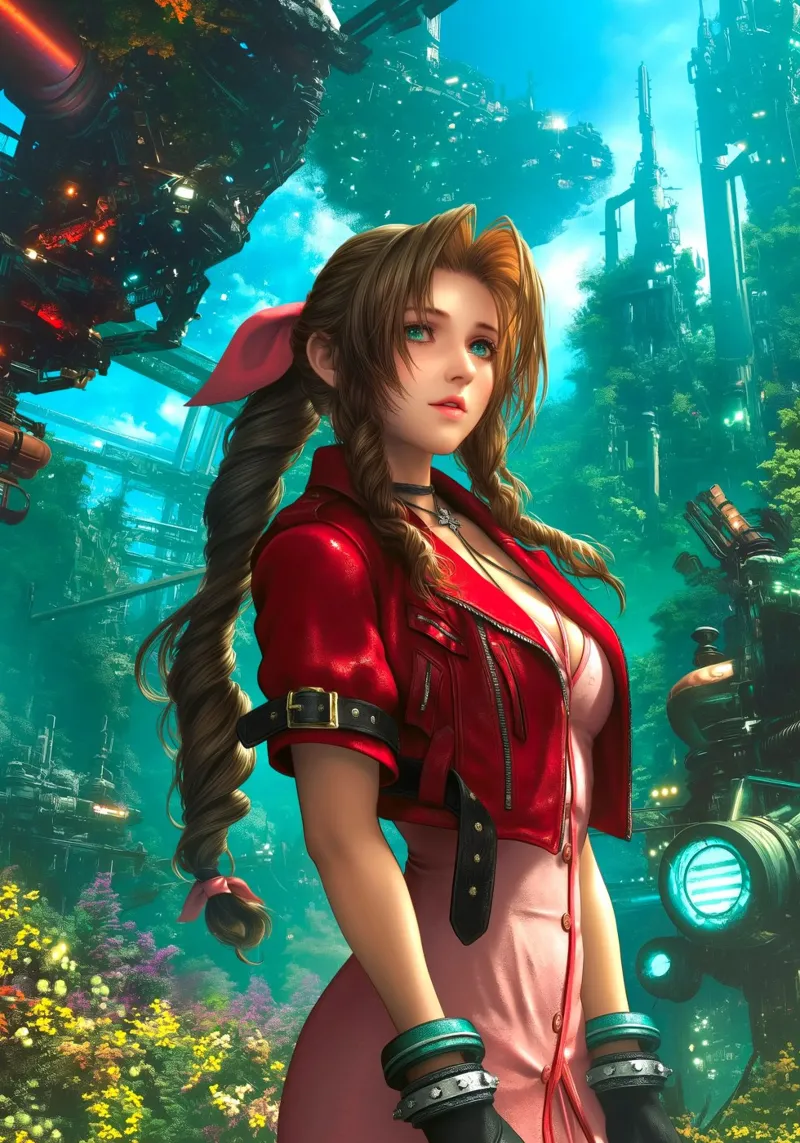 Aerith Final Fantasy VII FFVII FF7 pellicola backlit da Fleur de Lys