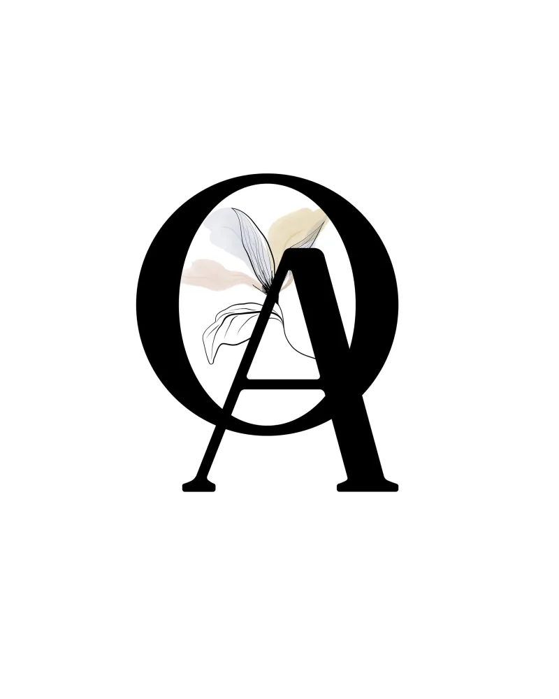 Letter O & A - Ontwerp voor bloementypografie canvas van StrindesignStudio