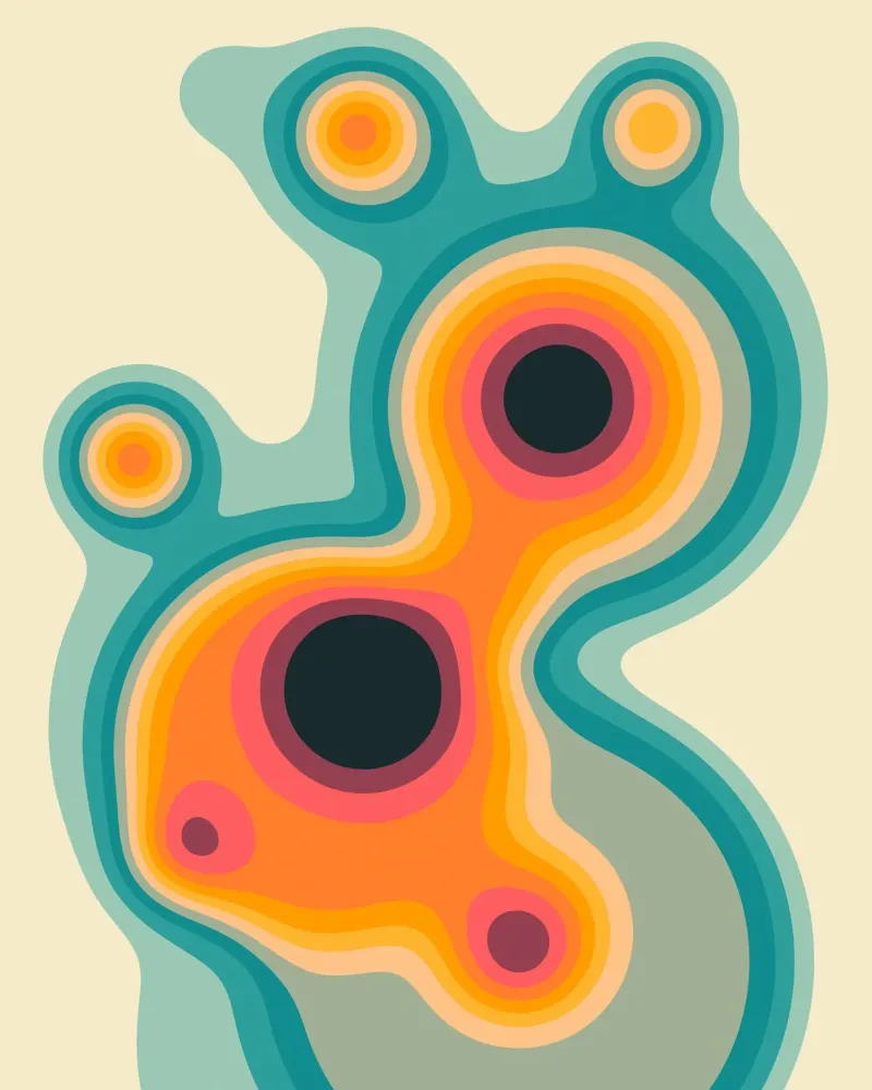 FLUSSO 1 poster con telaio in plastica da Jazzberry Blue