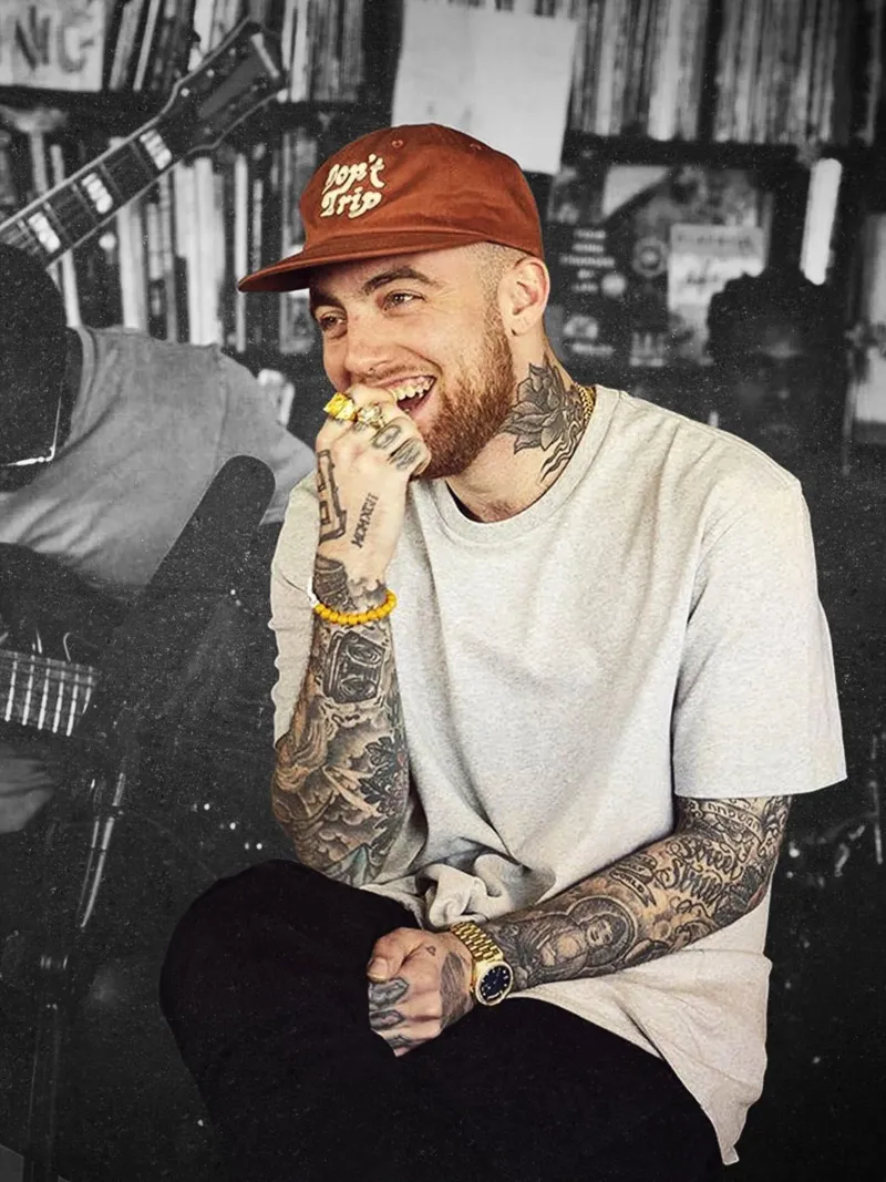 Smile Mac Miller Brown Hat Don't Trip Poster hahnemühle by rockytamoe