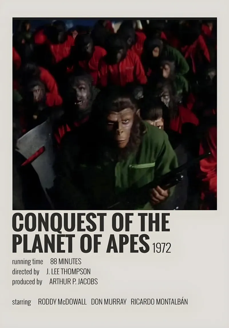 CONQUEST OF THE PLANET OF APES 1972 pellicola backlit da MVFminimalist