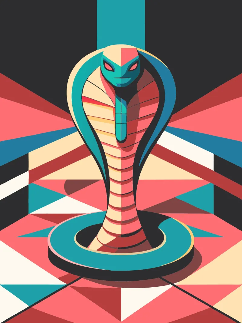 cobra snake vector art drawing canvas by alghonee