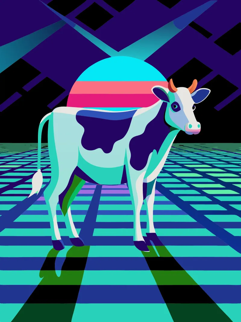 cow vector art drawing hahnemühle by alghonee
