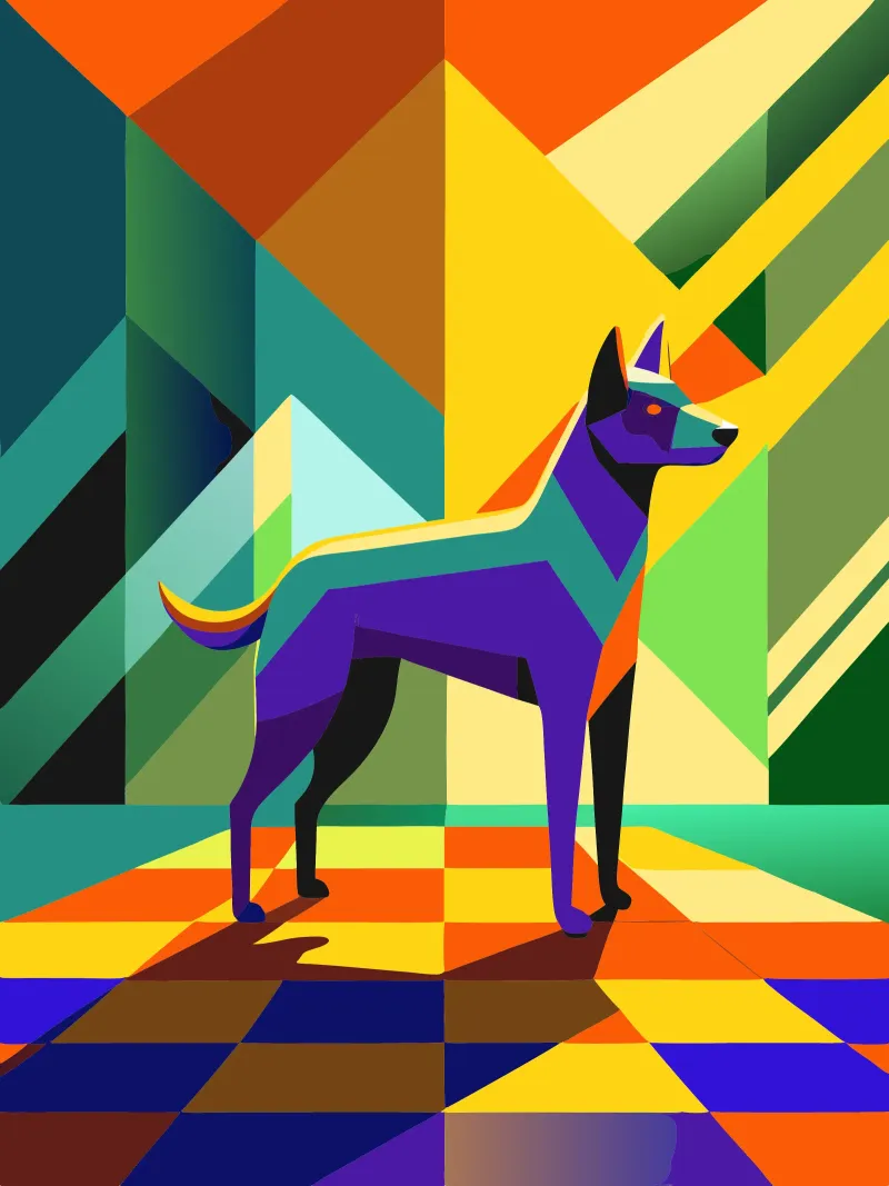 hond vector kunst tekening canvas met Baklijst van alghonee
