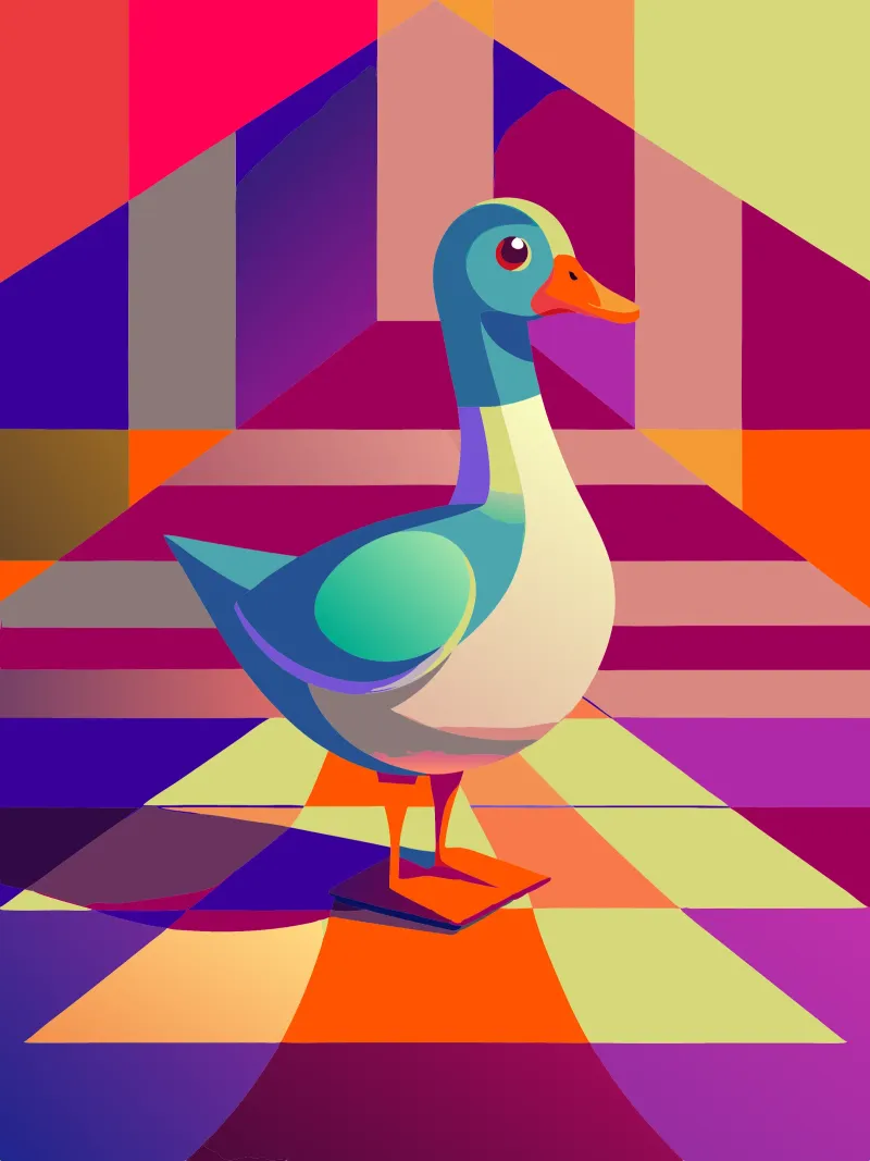 eend vector kunst tekening canvas van alghonee