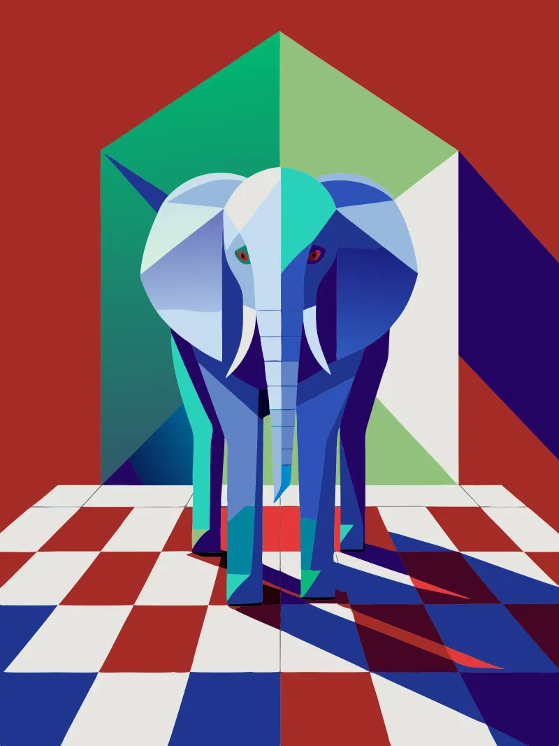 olifant vector tekening kunst canvas met Baklijst van alghonee