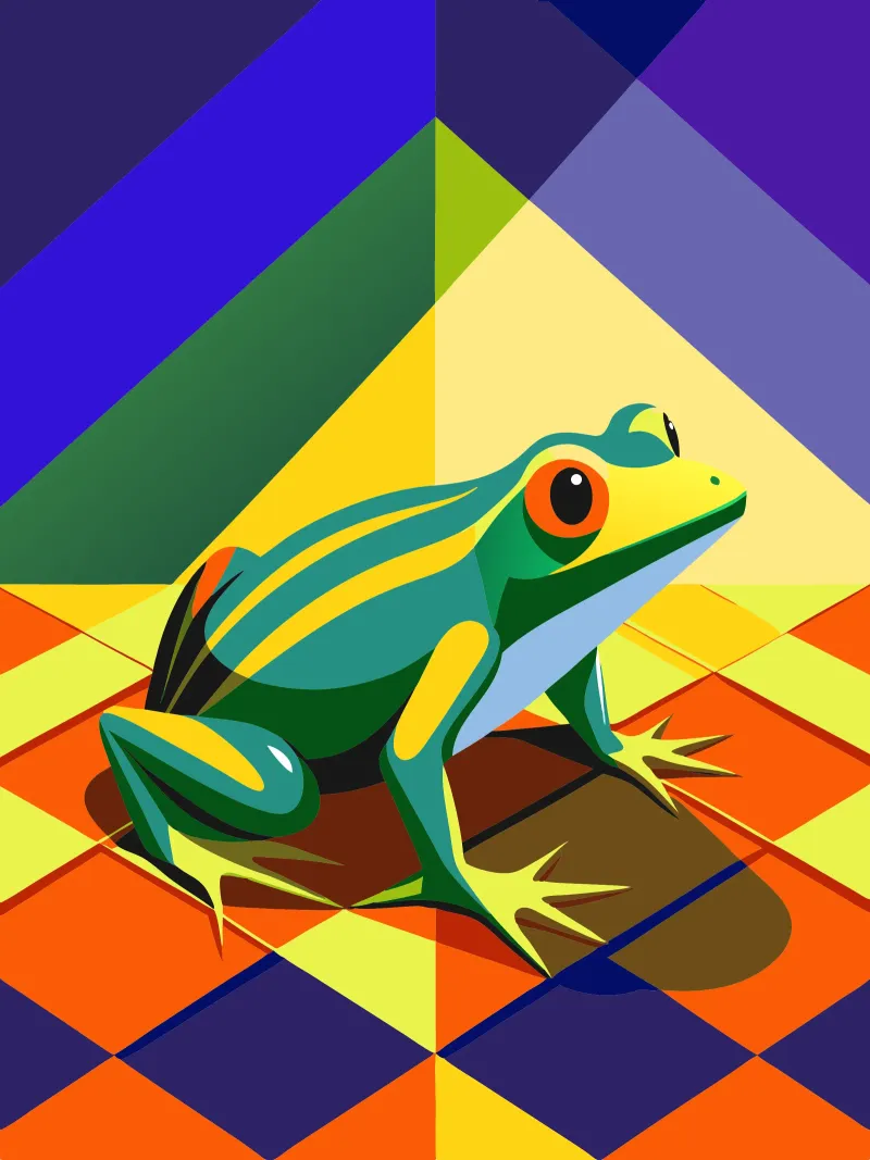 frog vector art drawing canvas by alghonee
