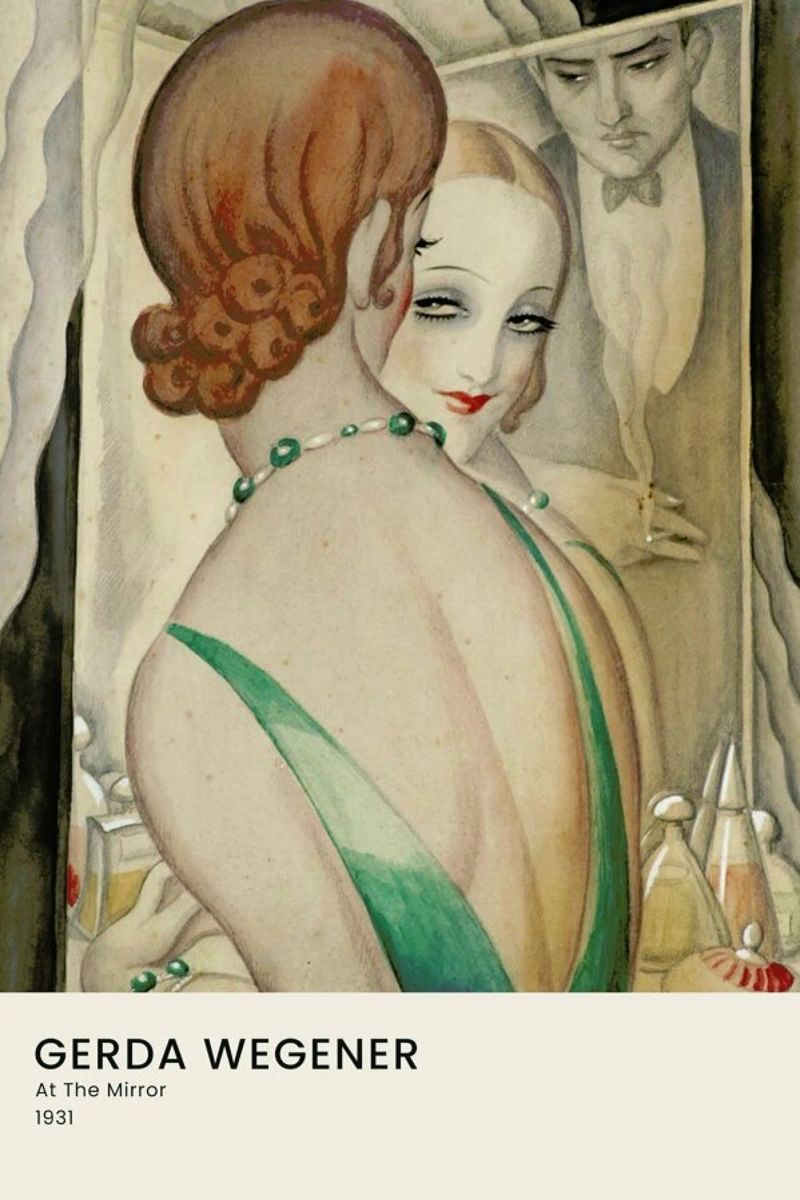 Gerda Wegener - At The Mirror pellicola backlit da Vintage by JUNIQE