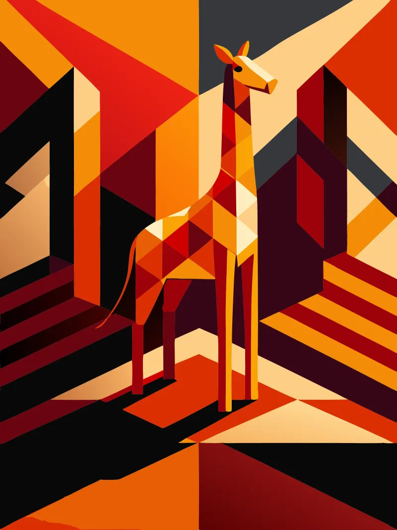 jirafa dibujo vectorial metacrilato de alghonee