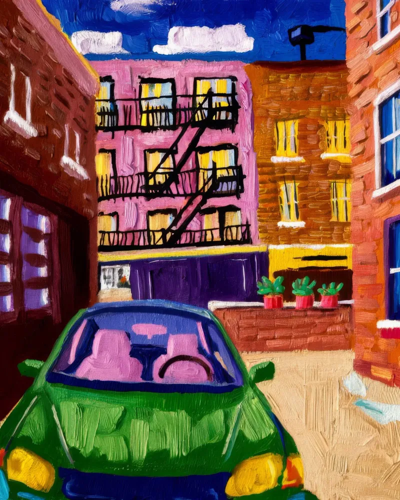 Auto parcheggiata in città di notte pellicola backlit da Silk Palette