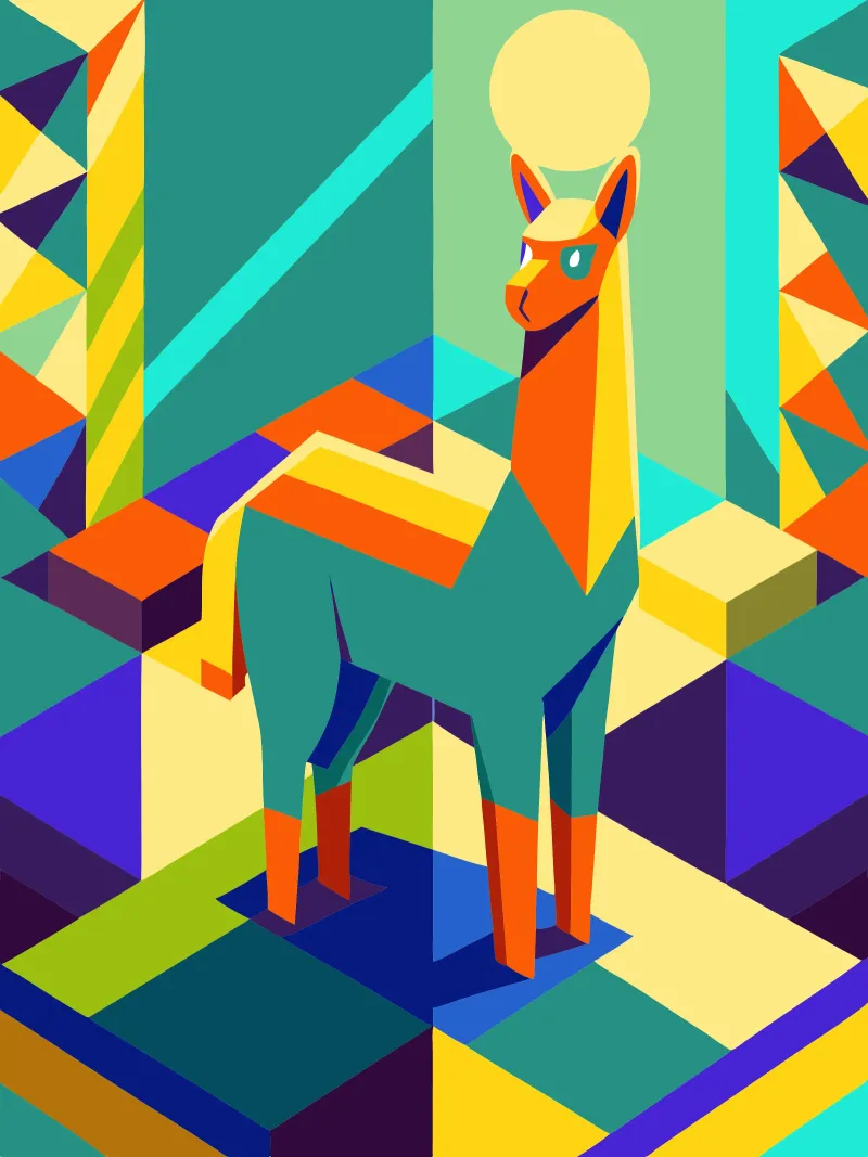 llama vector art drawing canvas by alghonee