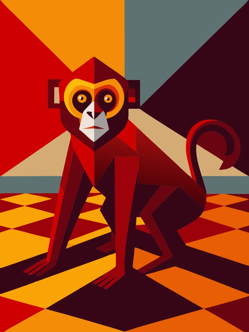 mono dibujo vectorial metacrilato de alghonee