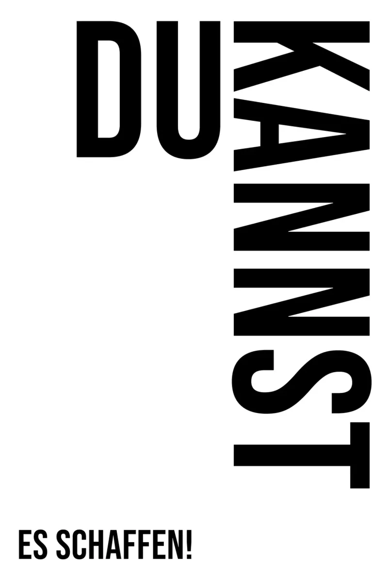 Du Kannst Es Schaffen Hahnemühle von YV TYPOGRAPHY