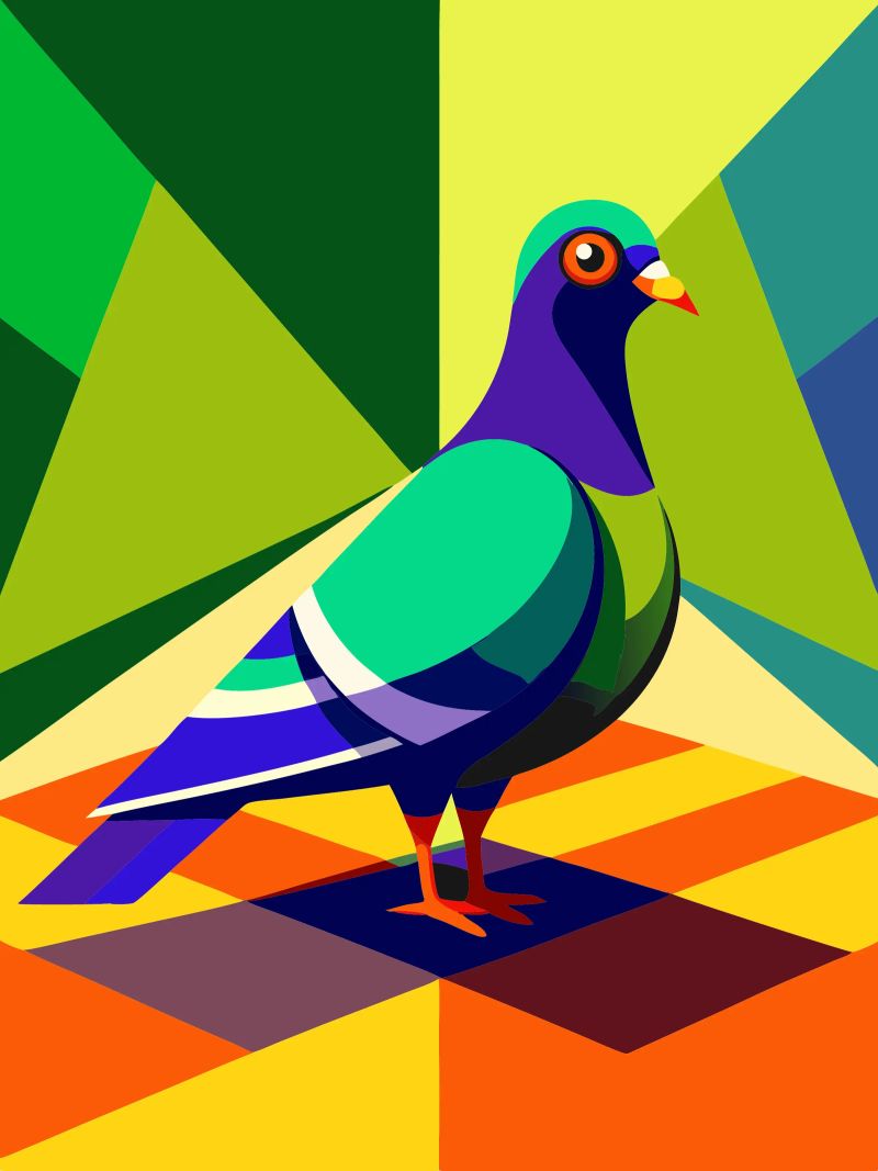 pigeon dessin vectoriel poster de alghonee