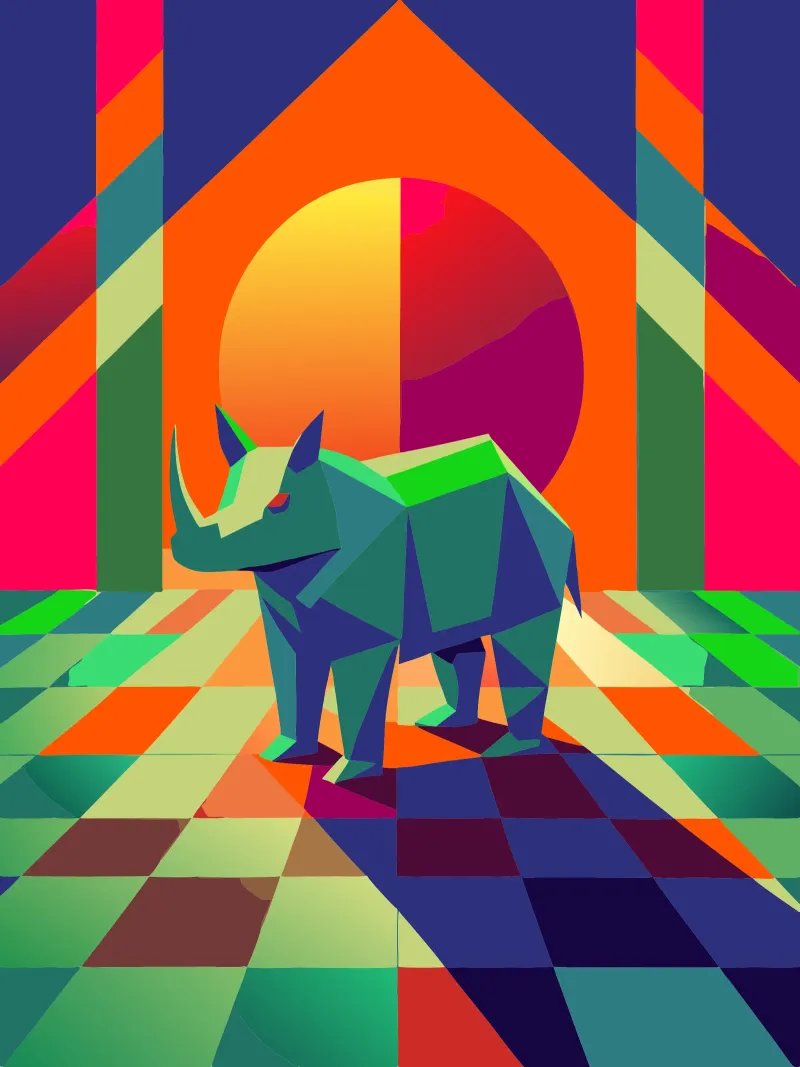 neushoorn vector kunst tekening hahnemühle van alghonee