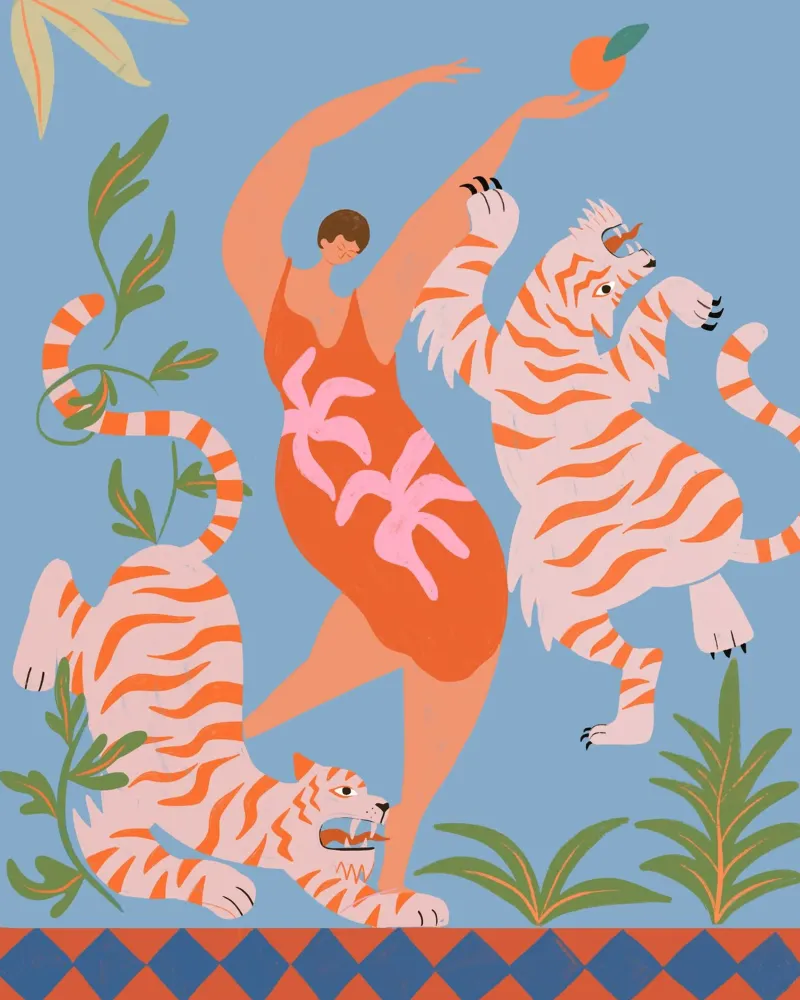 Dancing with Tigers pellicola backlit da Arty Guava