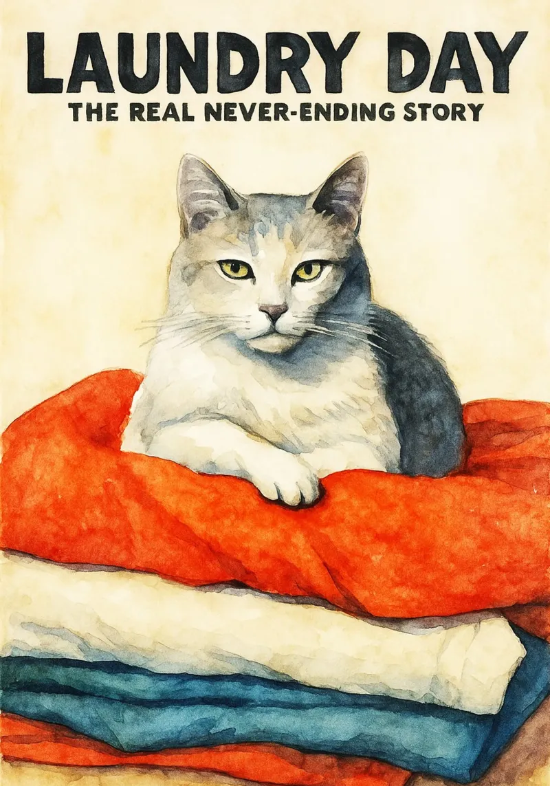 gatto che fa il bucato disegno d'arte retrò poster con telaio in alluminio da genzaa