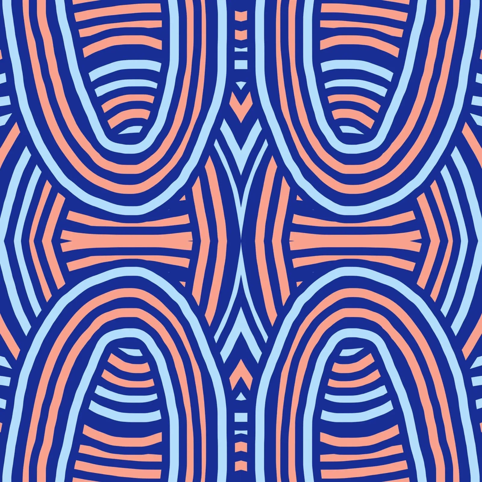 Neon symmetrical pattern canvas by Little Dean
