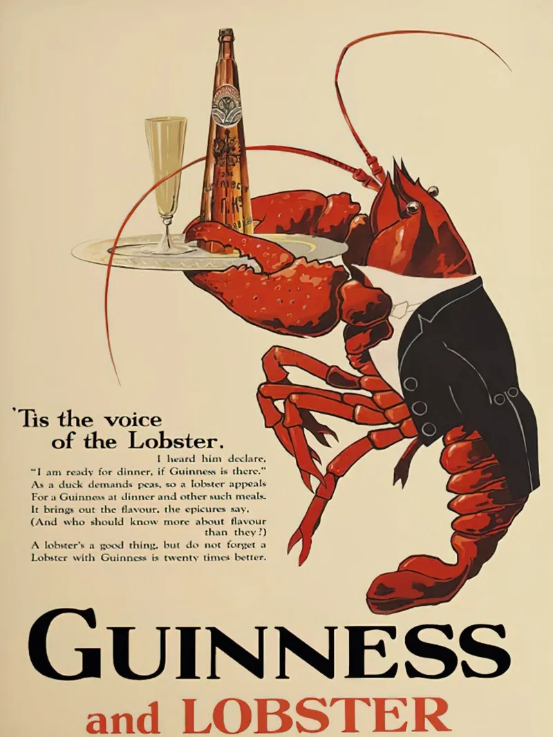 Guinness e aragosta pellicola backlit da leslie shop