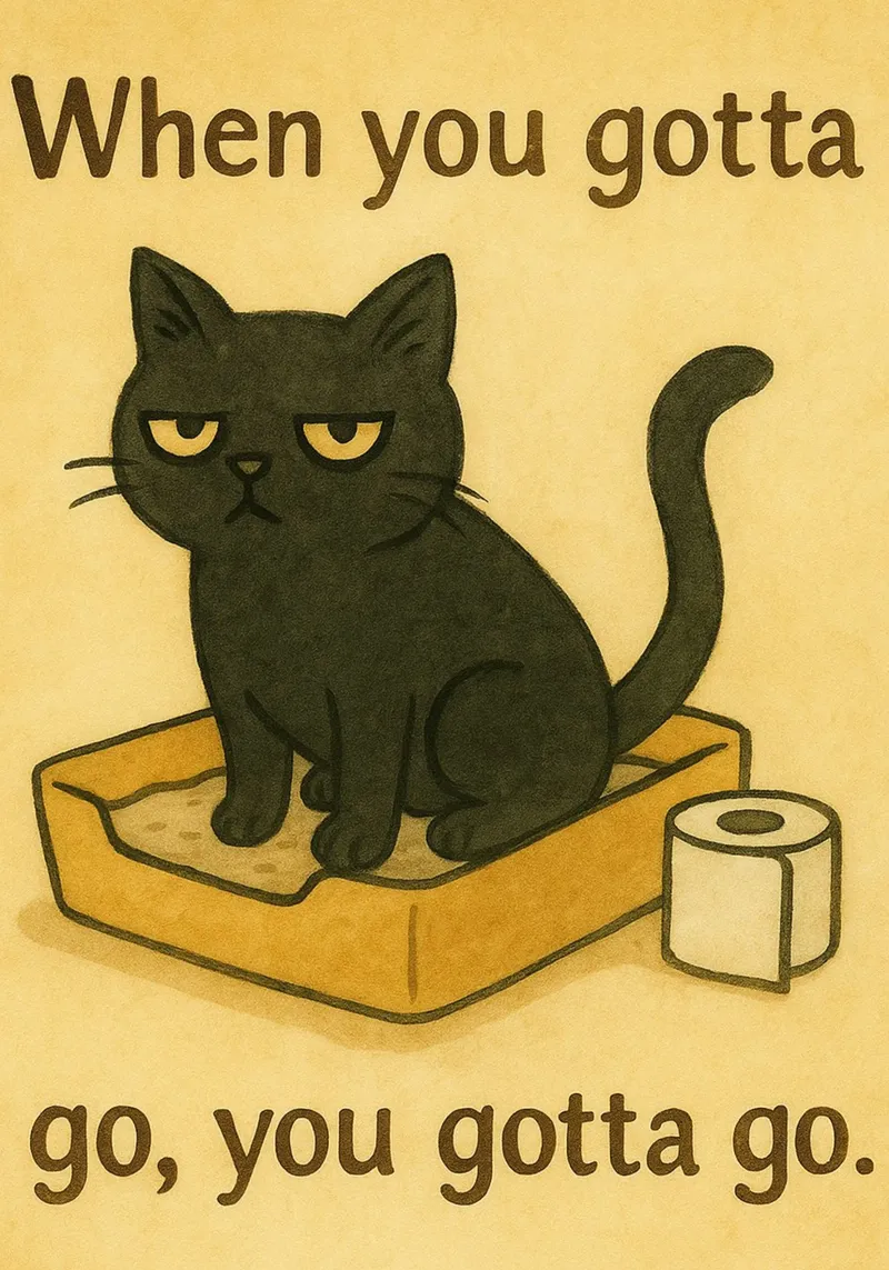 cat when you gotta go retro art drawing hahnemühle de genzaa